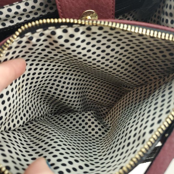 Gianni Bini Womens Merlot Wine Faux Leather Reptile Print Shoulder Handbag Purse - Picture 6 of 13